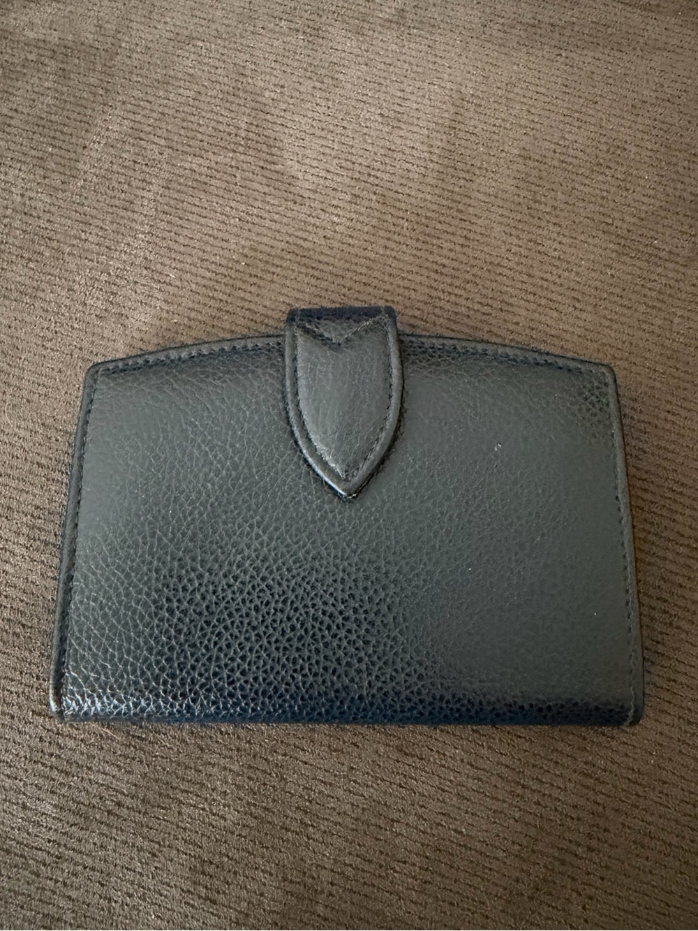 COACH Vintage 90s Madison Kisslock Black Blue Pebbled Leather Card Case Wallet